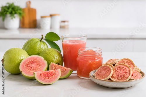 Guava Processing into Guava Juice, Guava Jelly and Dried Guava, Fruit Production Concept