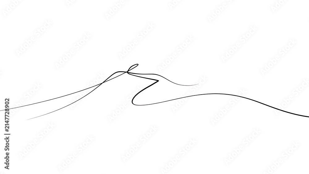 Obraz premium Elegant single line art drawing white background.