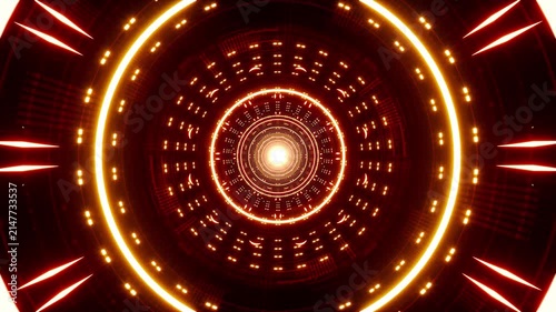 Multiple Red Lamps Tunnel