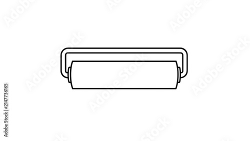 Minimalist roller deodorant icon white background.