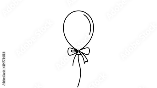 Simple balloon drawing on white background.