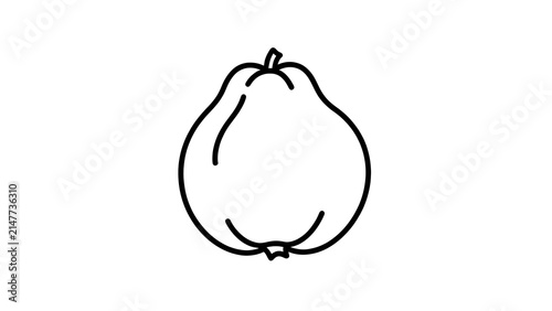 Simple pear illustration on white background.