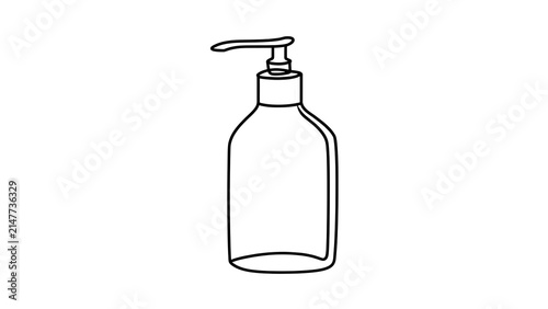 Simple soap dispenser illustration on white background.