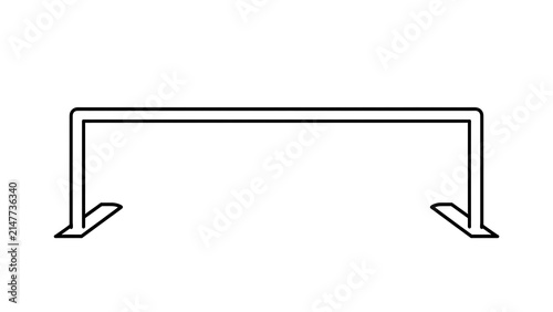 Simple soccer goal illustration white background.