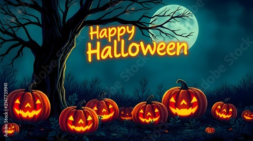 halloween background with pumpkin