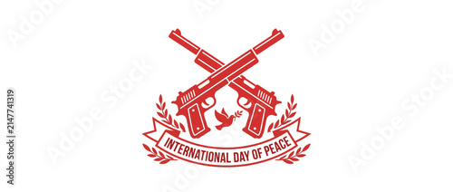 Crossed Pistols and Dove of Peace Symbol