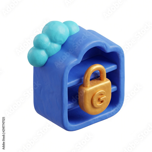Secure digital storage and data protection concept icon