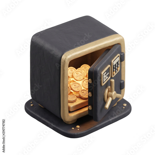 Secure storage for wealth and valuables with gold coins