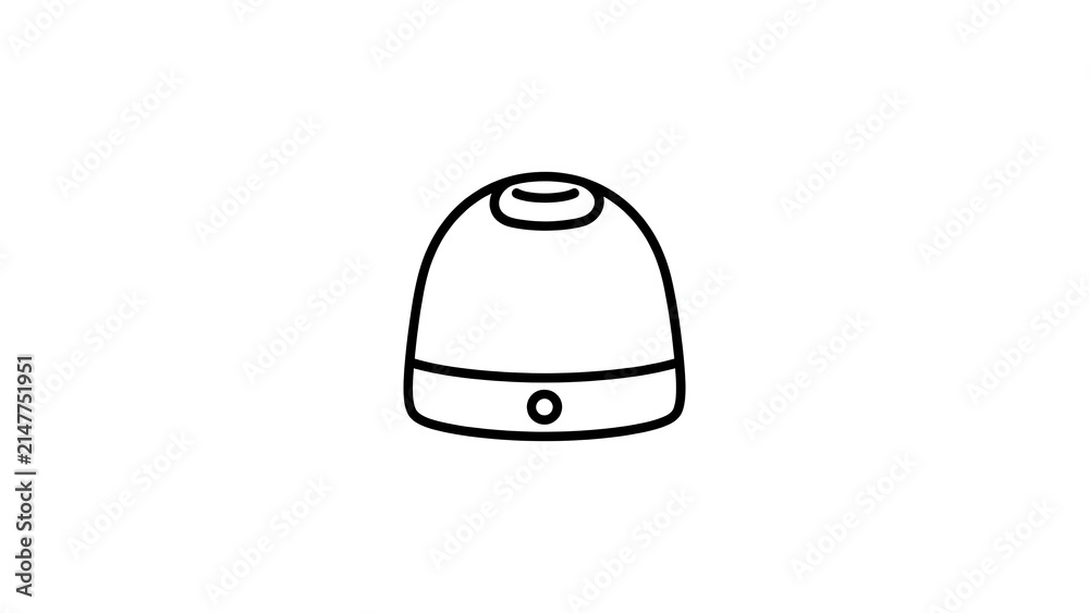 Fototapeta premium Minimalist beanie hat icon on white background.