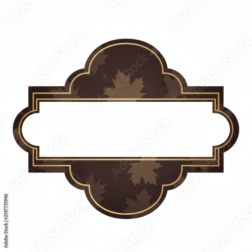 Autumn leaves frame label template with blank space vintage illustration