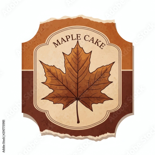 Autumn leaves frame label template with blank space vintage illustration