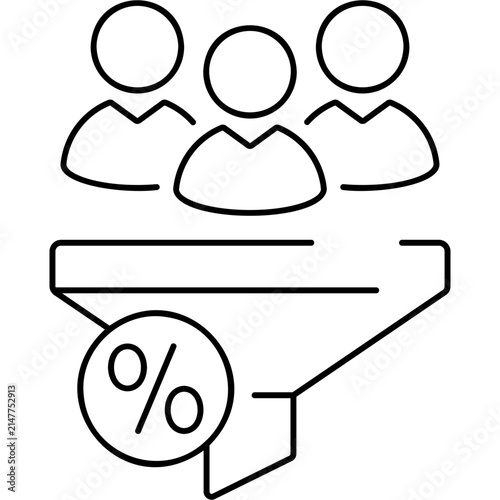 Line Conversion Rate Icon