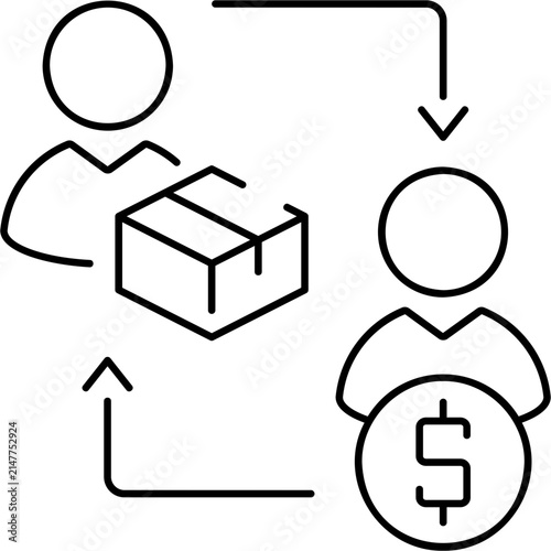 Line Business To Consumer Icon