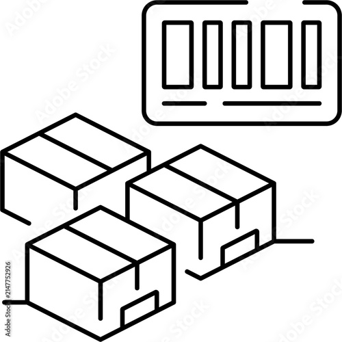 Line Stock Keeping Unit Icon
