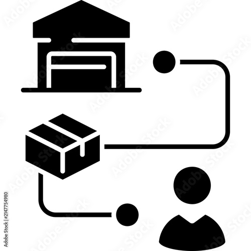 Solid Fill Supply Chain Icon