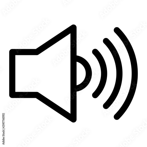 Фотография Volume Up Outline Icon, Speaker Sound Audio Louder Increase