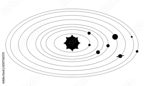 SOLAR SYSTEM PLANETS ORBIT ASTRONOMY SCIENCE VECTOR ILLUSTRATION
