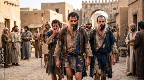 David’s servants humiliated after being insulted by the Ammonites. 