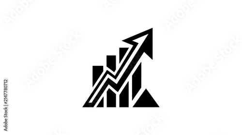 Financial Growth Bar Chart Icon with Upward Arrow