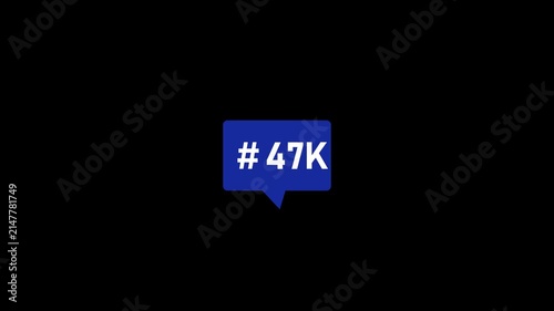 Social media follower counter animation, increasing subscriber numbers for digital marketing and influencer growth