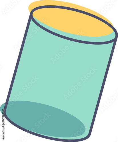 Cylinder with outline memphis design