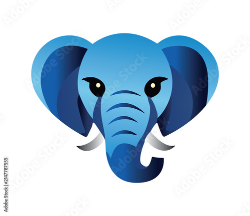 This is a cute cartoon elephant face icon