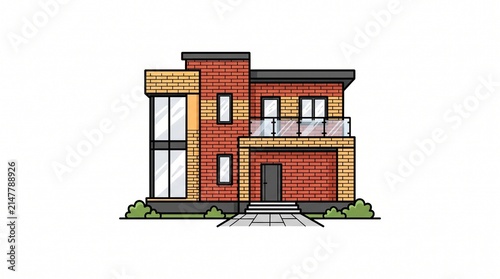 Modern Brick House Icon