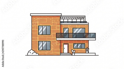 Modern Brick House Icon