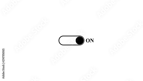 Switch toggle icon in active position with text on white background.