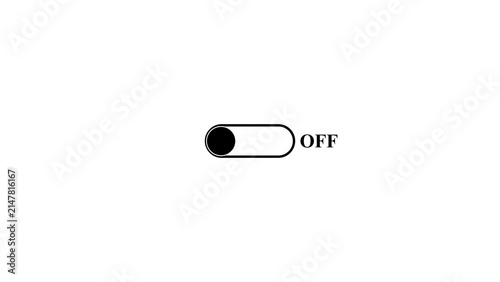Minimalist toggle switch in deactivated position on white background.