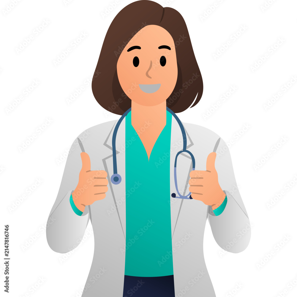 Fototapeta premium Doctor Girl With Gradient Illustration