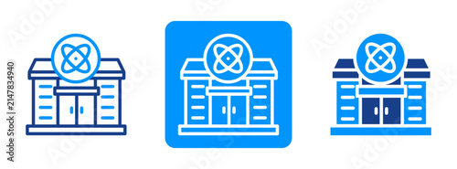 Research Center Icon In Dual Tone Style