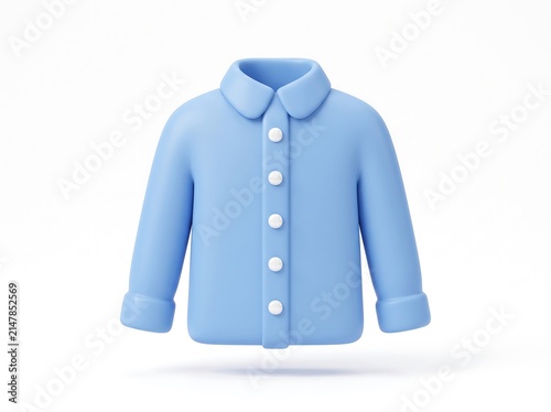 Light blue button down long sleeved shirt with clothing collared business professional rendering