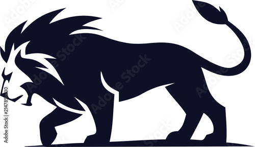 Professional lion silhouette logo vector icon with sharp details and balanced proportions. Great for luxury brands, outdoor businesses, emblems, websites, and promotional graphics.
