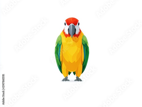Colorful parrot illustration isolated on white background