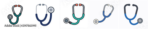 set of vector illustration of a medical stethoscope