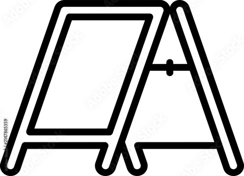 Vector Outline of a Tabletop Chalkboard Tent for Menus