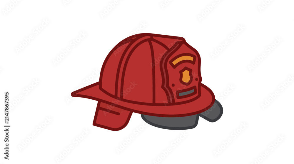 Fototapeta premium Red firefighter helmet icon isolated on white background.