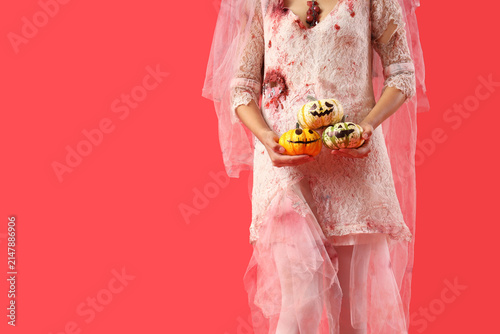 Young woman dressed for Hal...