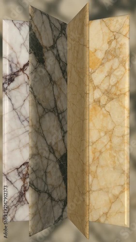 Deluxe Breccia Marble Tiles Rotating Continuously with Sophisticated Natural Stone Pattern for Elegant Design Backgrounds
