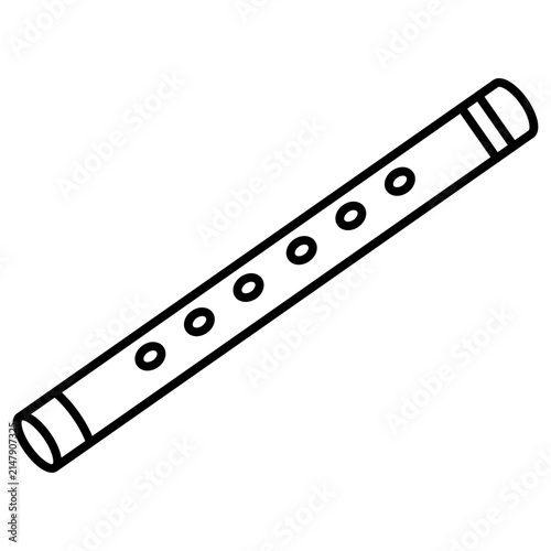 Foto Bamboo Flute (Suling) Line Icon