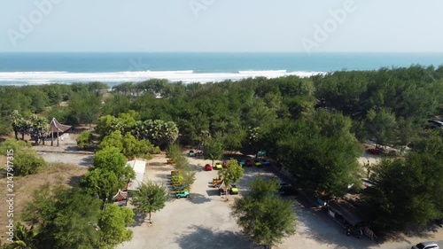 Aerial View of Off Road Vehicle Base at Gumuk Pasir Parangkusumo Near Parangtritis Beach, Yogyakarta