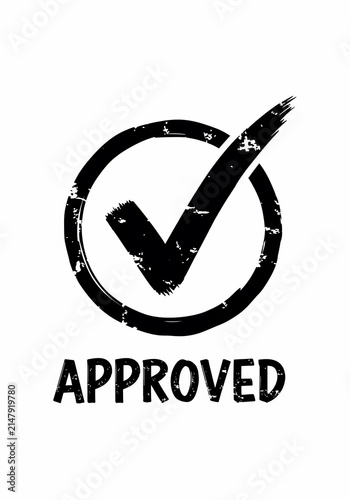 Brushstroke Approval Stamp: Bold Checkmark Conveys Unmistakable Affirmation