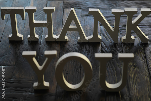 Canvastavla Thank You Letters on Wooden Background - Appreciation and Gratitude Concept