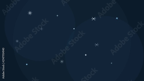 Night Sky Stars Dots in Dark Frame.