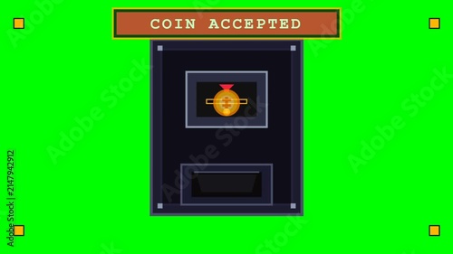 Retro coin accepted arcade frame sequence video.