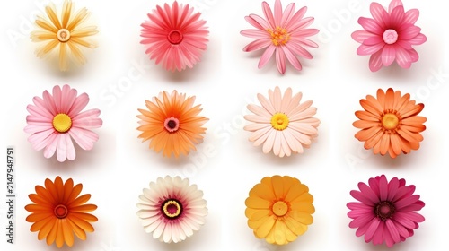 Collection of Colorful 3D Stylized Flowers