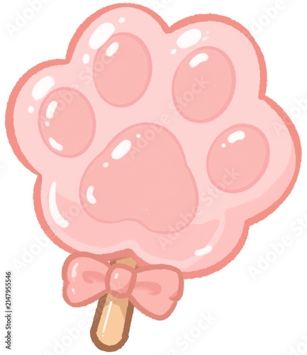 Bild auf Leinwand Pink cat paw lollipop