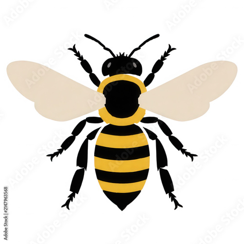 Isolated Bee Vector Illustration Transparent Background