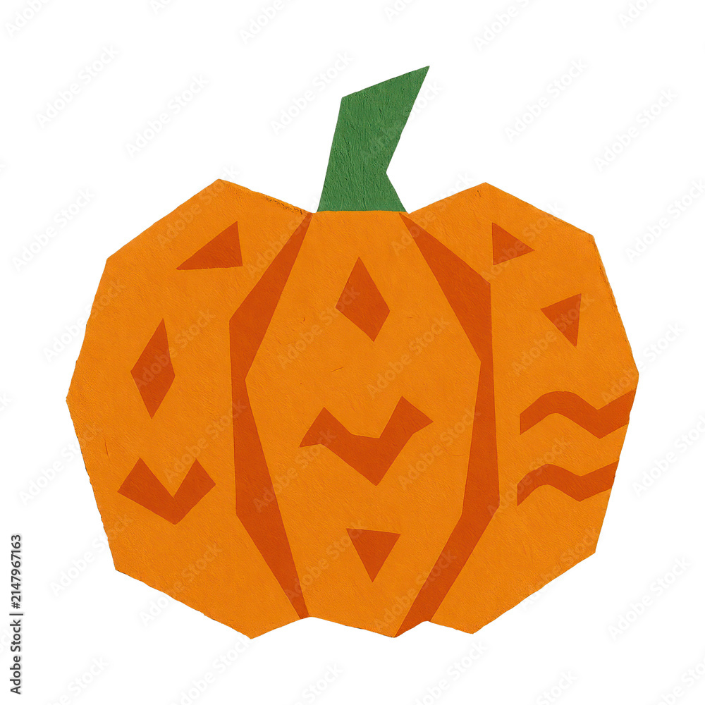 Fototapeta premium PNG Geometric pumpkin paper art